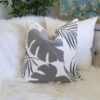 Autumn Vibes Leaf Accent Pillow - Gray - Image 2