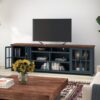 Nantucket - TV Stand Console For TVs Up To 100" - Blue Denim, Whiskey - Image 5