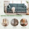 Modern Style Chenille 2 Seater Wood Legged Sofa With LED Light, USB Charging Port And Storage Bag - Lake Blue - Image 7