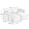 Contemporary Corduroy 2 Seater Sofa With Ottoman Ideal For Small Spaces - Gray - Image 10
