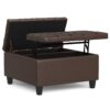 Harrison - Small Square Coffee Table Storage Ottoman - Brown - Image 2