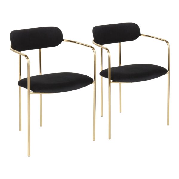 Demi - Contemporary Chair (Set of 2) - Gold / Black