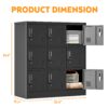 9 Door Employee Storage Locker With Card Slot, Lockers For Office, Gym, School, And Home - Black - Image 3