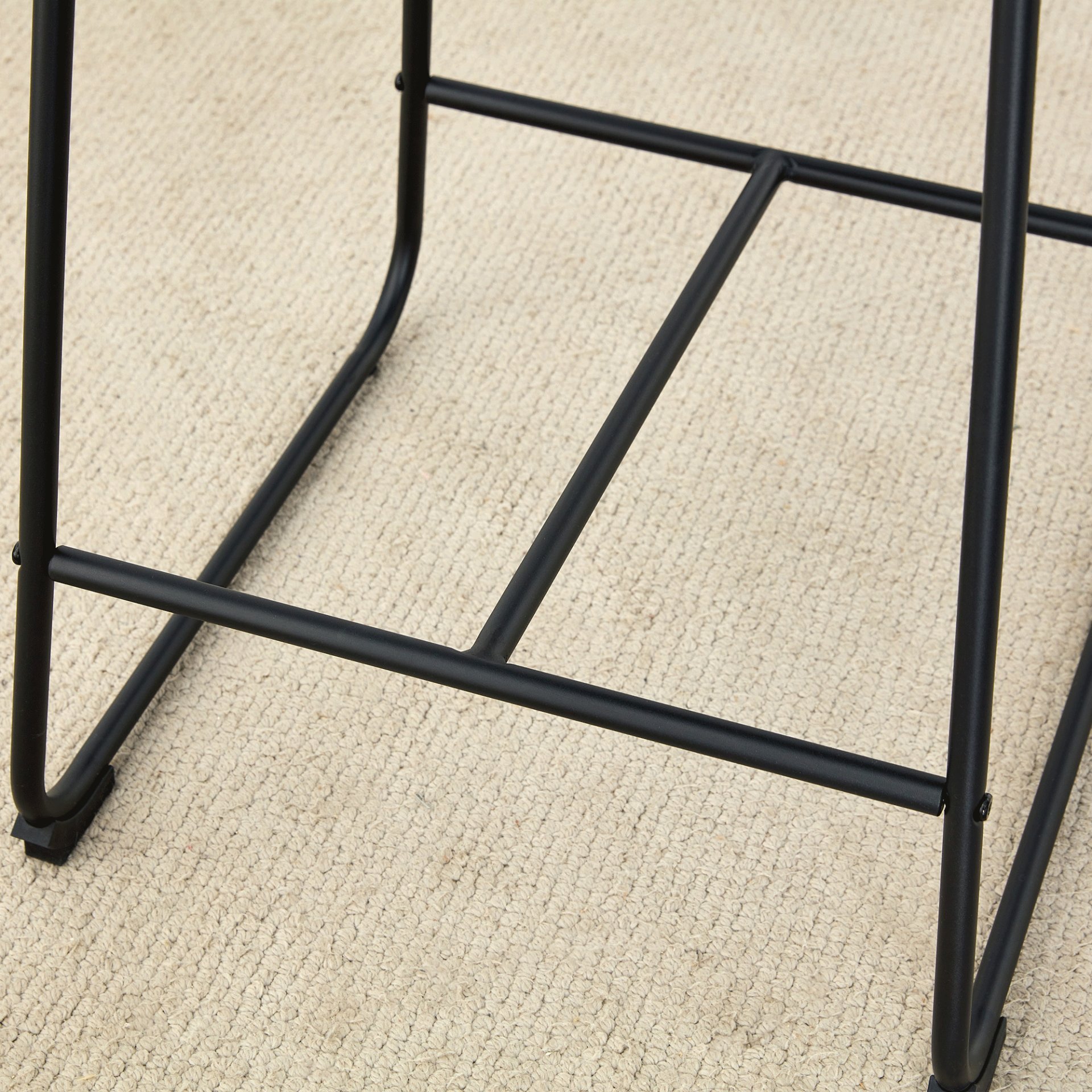 (Set of 2) Modern Minimalist Style Material Bar Stools, Suitable For Kitchen, Bar And Modern Home Design - Black - Image 12
