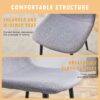 Luxury Simple Chair Linen Cotton High Resilience Dining Chair With Black Metal Legs (Set of 4) - Light Gray - Image 6