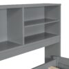 Full Size Daybed With 2 Bedside Cabinets, Upper Shelves And 4 Drawers - Gray - Image 5