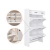 Shaker Shape Door Shoe Rack 3 Doors Shoe Cabinet With 2 Drawers With Open Space For Shoes - Matte White - Image 6
