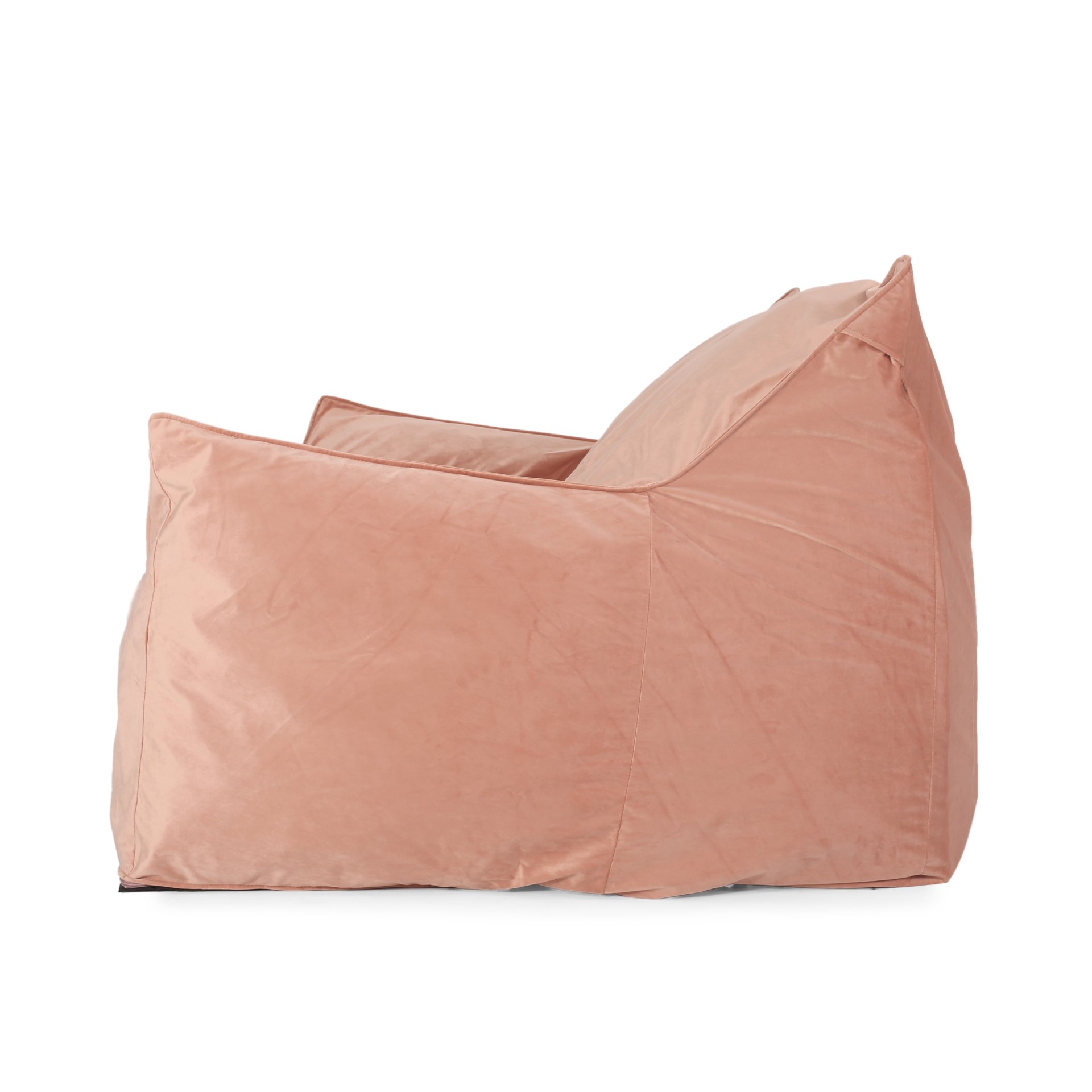 Fila - Velveteen 2 Seater Oversized Bean Bag Chair With Armrests - Pink - Image 6