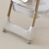 Adjustable Baby High Chair 0 - 6 Years, Portable Infant Feeding Seat With Safety Belt, Silent Lockable Wheels - White - Image 8