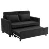 Contemporary Loveseat Sofa Bed Sleeper With Reversible Backrest Side Pockets USB Ports Phone Holder Chenille - Black - Image 17