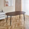 Extensible Table, Dining Table, Office Table, Coffee Table Metal Leg - Walnut / Black - Image 5