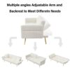 Corduroy Foldable Double Sofa Bed With Folding Armrests For Living Rooms And Small Spaces - White - Image 13