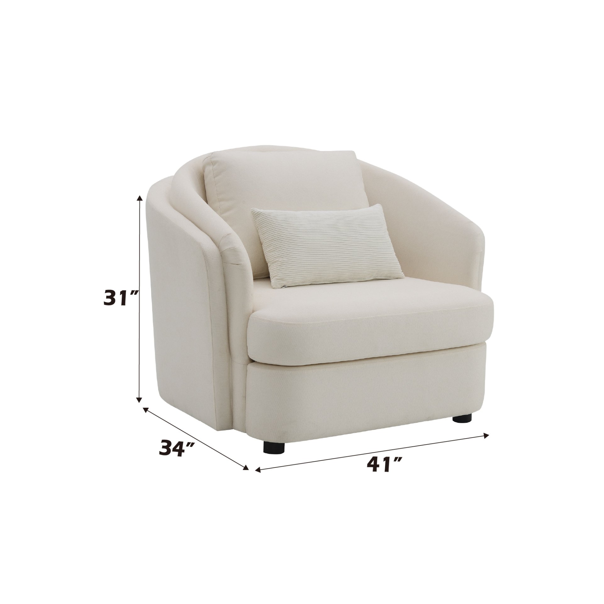 Mariko - Linen 3 Pieces Living Room Set - Beige - Image 2