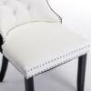 Nikki - Modern, High-End Tufted Solid Wood Contemporary And Velvet Upholstered Dining Chair With Wood Legs Nailhead Trim (Set of 2) - White / Black - Image 12