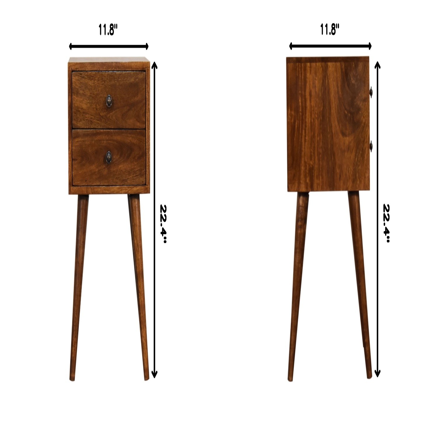 Mini 2 Drawer Nightstand - Chestnut - Image 3