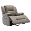 360° Swivel And Rocking Home Theater Recliner Manual Recliner Chair With A Led Light Strip For Living Room - Gray - Image 11