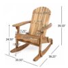 Outdoor Adirondack Rocking Chair With Hand Crafted Details - Natural - Image 3