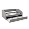 Elegant Tufted Upholstered Full Size Daybed With Trundle Linen Fabric - Gray - Image 15