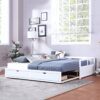 Daybed With Trundle And Two Storage Drawers, Sofa Bed For Bedroom - White - Image 9