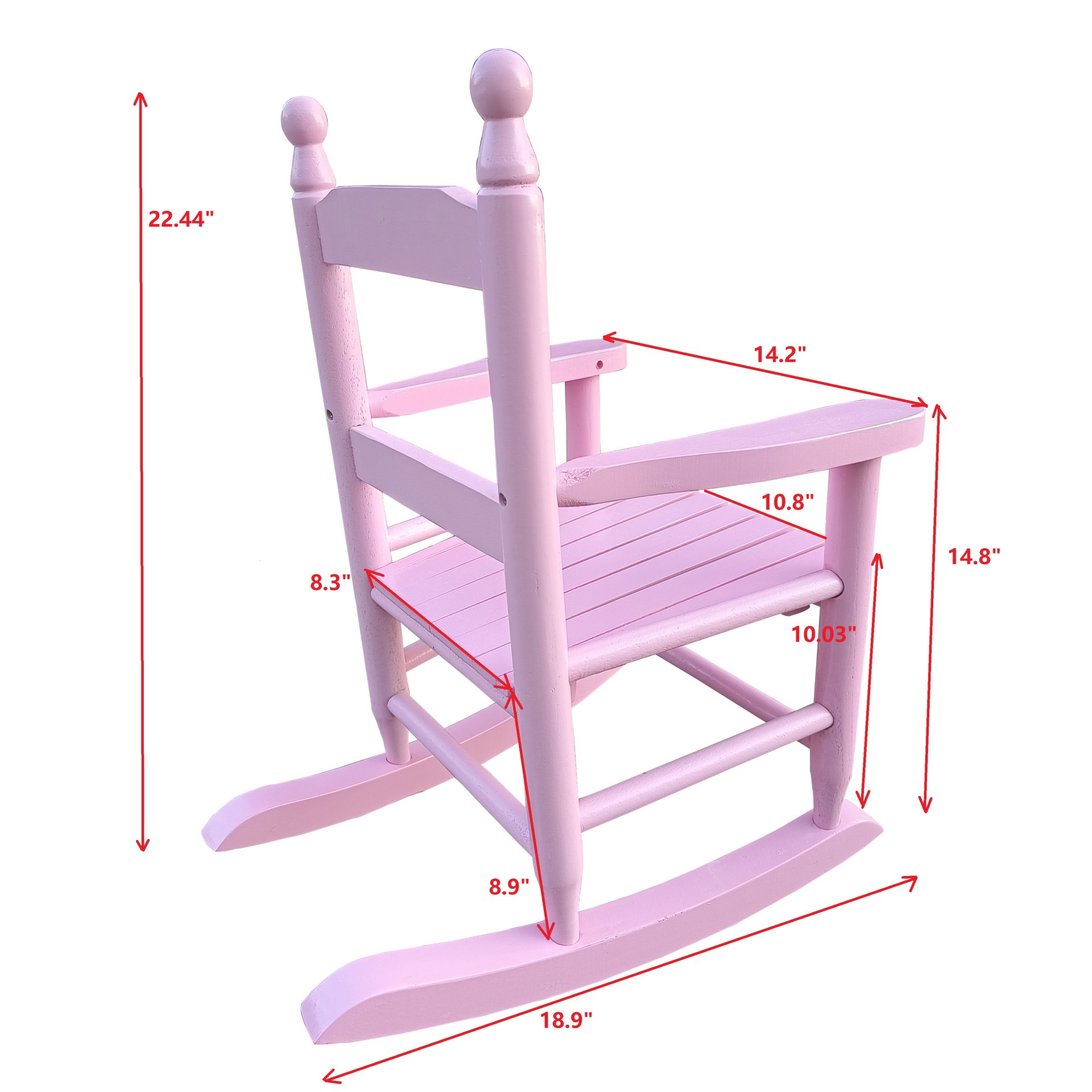 Children's Rocking Chair Indoor Or Outdoor, Suitable For Kids, Durable - Light Pink - Image 3