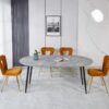 Extensible Table, Dining Table, Office Table, Coffee Table, Metal Leg - Gray - Image 7