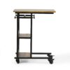 Modern Industrial Bed Laptop Table With C - Shape Design And Adjustable Height - Natural - Image 10
