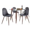 Clara Pebble - 5 Piece Mid-Century Modern Dining Set - Walnut / Clear / Gray - Image 2