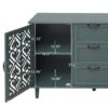 2 Door 3 Drawer Cabinet, American Furniture, Suitable For Bedroom, Living Room, Study - Dark Green - Image 6