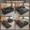 Convertible Floor Sofa Bed With Fixed Shape Frame, Loveseats Boneless Modular Sectional, For Living Room - Black - Image 9
