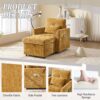 Multifunctional Lazy Sofa Recliner With Storage And Phone Bracket In Chenille For Living Room - Mustard Yellow - Image 5