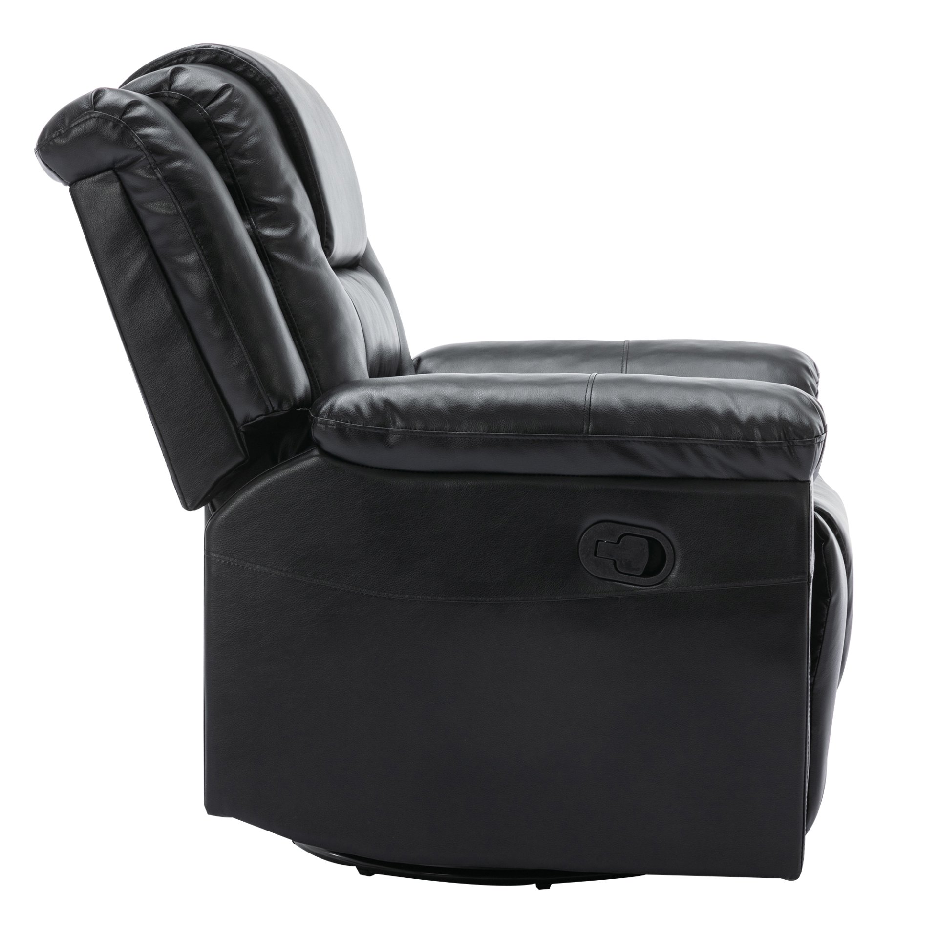360° swivel And Rocking Home Theater Recliner Manual Recliner Chair With Wide Armrest For Living Room - Black - Image 16