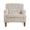 Accent Chair, Living Room Chair, Footrest Chair Set With Vintage Brass Studs, Button Tufted Upholstered Armchair For Living Room, Comfy Reading Chair For Bedroom, Reception Room - Beige - Image 12