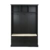 Hall Tree With 3 Hooks, Coat Hanger, Entryway Bench, Storage Bench, 3 In 1 Design, For Entrance, Hallway - Black - Image 5