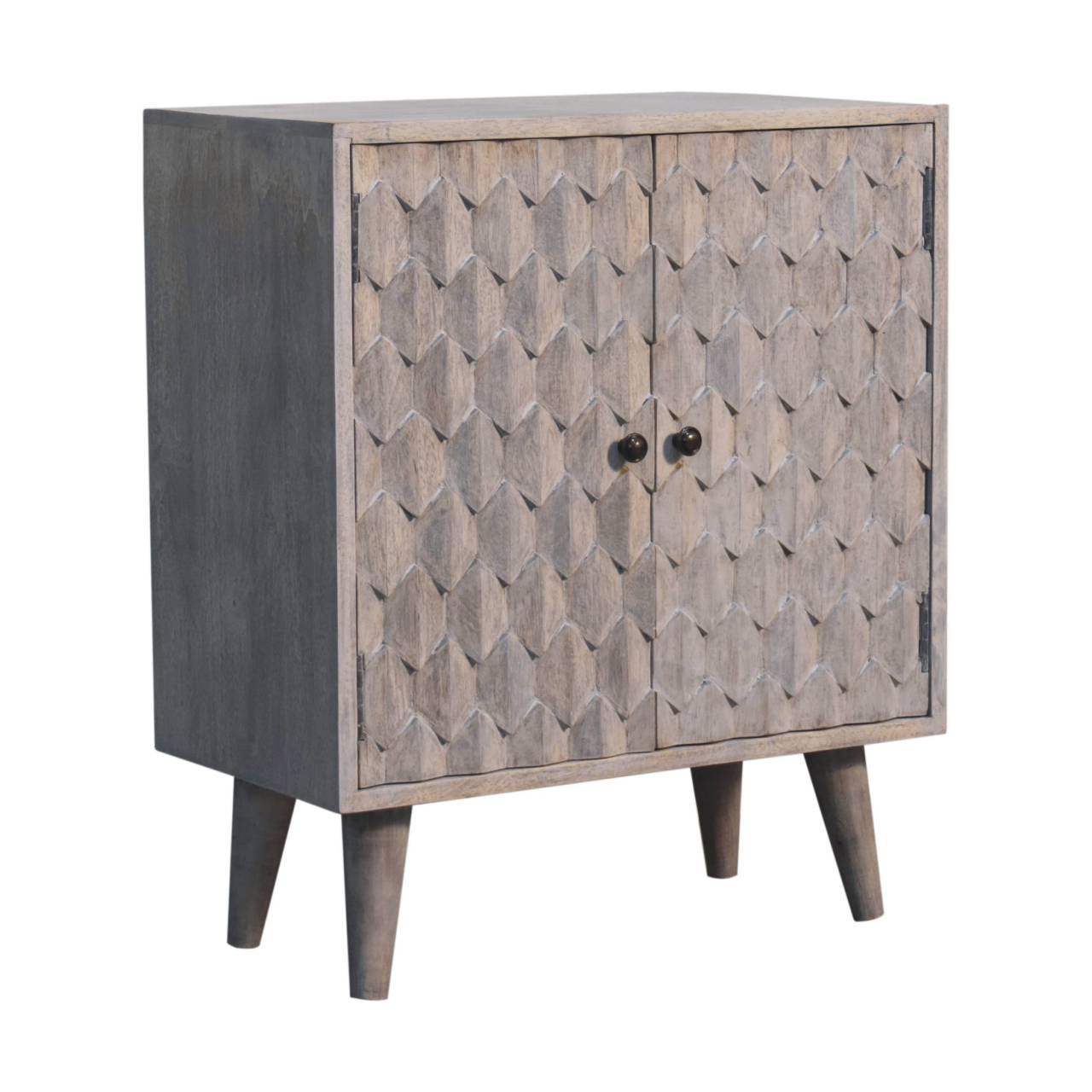 Mini Pineapple Carved Cabinet - Gray - Image 6
