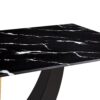 Modern Minimalist Luxurious Imitation Marble Dining Table Rectangular Office Desk With Tempered Glass - Black - Image 16