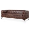 84.06" Width Traditional Square Arm Removable Cushion 3 Seater Sofa - Dark Brown - Image 11
