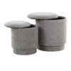 Marla - Upholstered Contemporary Ottoman Set - Gray - Image 3