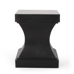 Modern Athena Side Table With Pedestal Design - Black