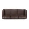 Contemporary 3 Seater Sofa Upholstery And Nailhead Trim - Dark Brown - Image 9