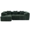 Sectional Sofa Full Compressed Sofa Modular Sofa Couch Free Combined Sofa With Deep Seating And 2 Side Pockets For Living Room - Green - Image 16
