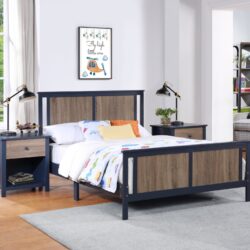 Connelly - Full Bed - Midnight Blue / Vintage Walnut