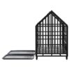 Heavy Duty Dog Crate Large Dog Cage Strong Metal Dog Kennels And Crates For Large Dogs With 4 Lockable Wheels - Black - Image 10