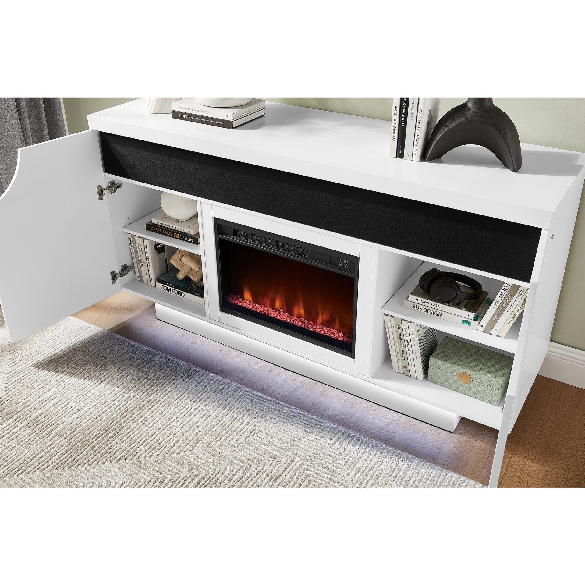 Alessia - Fireplace With 15 Temperature Settings - White - Image 8