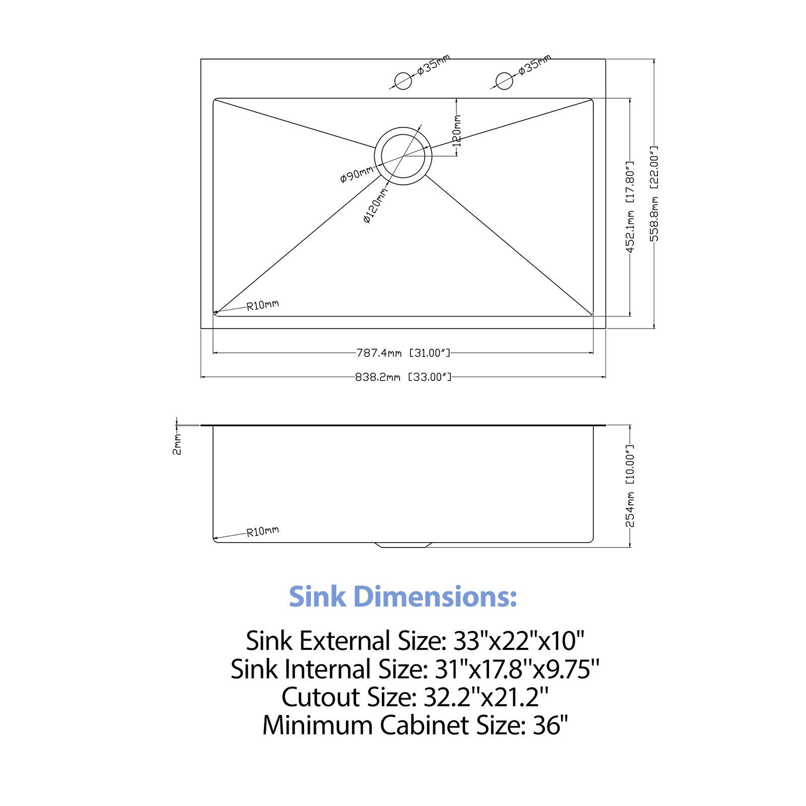 Drop In Kitchen Sink With Pull Down Faucet And Soap Dispenser - Brushed Nickel - Image 3