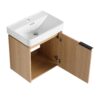 20" Wall Mounted Bathroom Vanity With Ceramic Sink And Storage Cabinet - Oak - Image 17