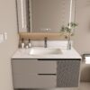 Bianco Carrara Venato 37" Marble Vanity Top With Pre Drilled Faucet Hole And Undermount Sink - White - Image 14