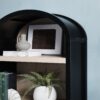 Modern 3 Shelf Open Arched Bookcase Cabinet - Black - Image 5