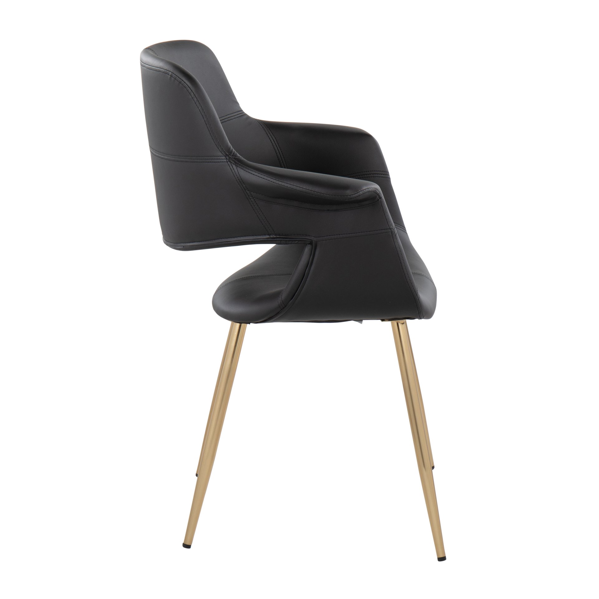 Vintage Flair - Glam / Art Deco Chair (Set of 2) - Gold / Black - Image 3