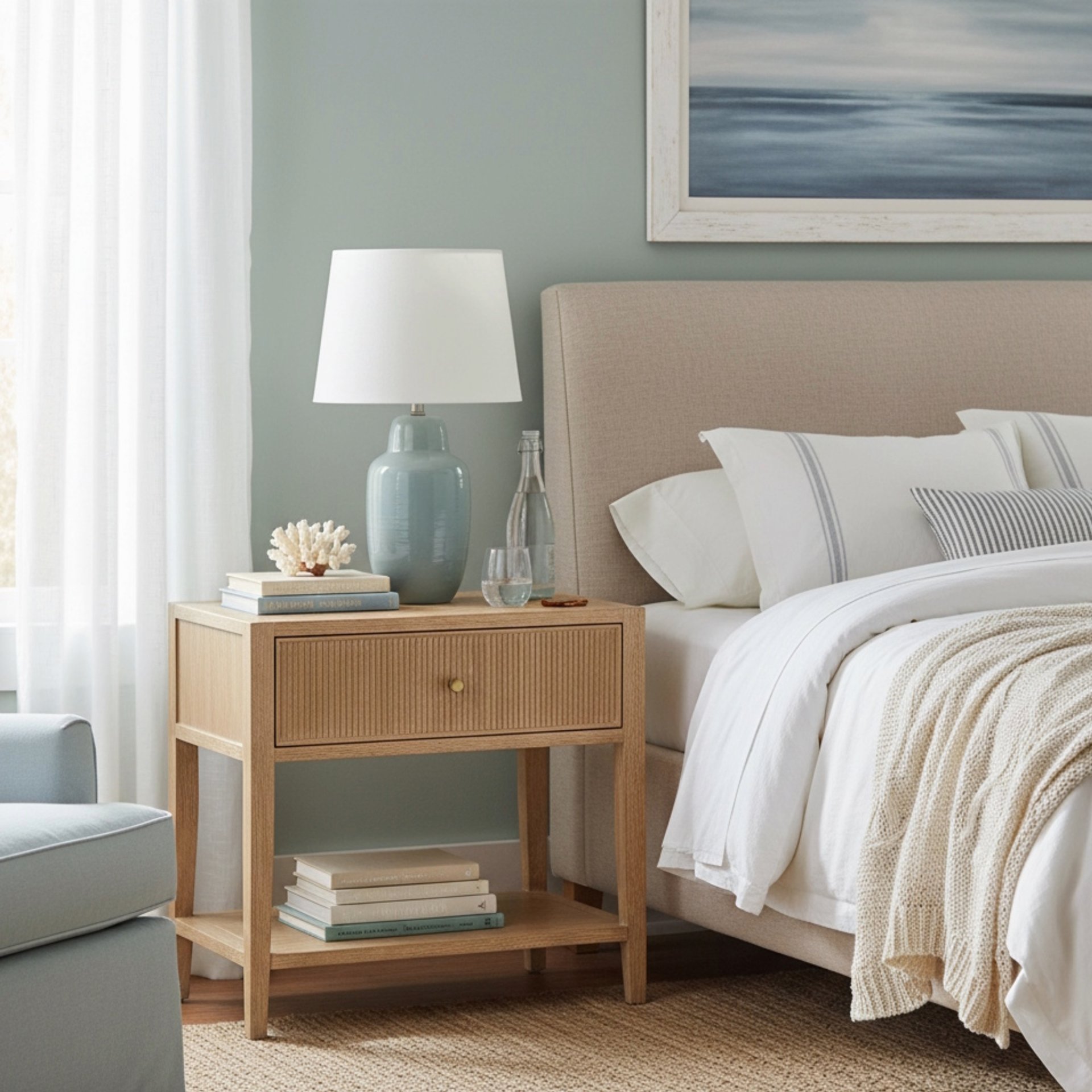 Fleur - 1 Drawer Nightstand With Reeded Front - Natural - Image 2