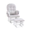 Mason - Glider And Ottoman White Wood - Woven Gray Fabric - Image 2